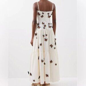 Agua By Agua Bendita Embroidered Butterfly Linen Maxi Dress